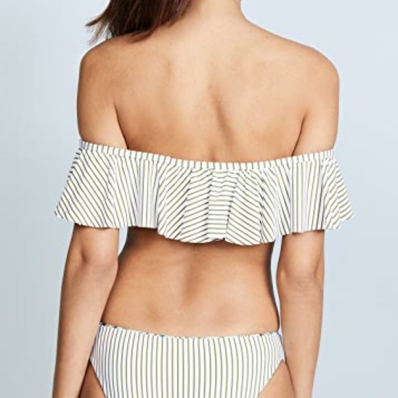 Picturesque Off Shoulder Striped Swim Top - Picture 2 of 11